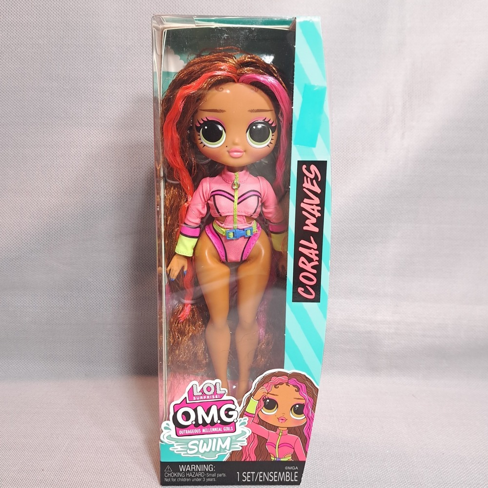 L.O.L Surprise! O.M.G. Swim Doll's Coral Waves Pink Dress Approximately 9 Inches